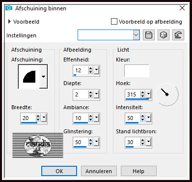 Effecten - 3D-Effecten - Afschuining binnen