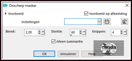 Aanpassen - Scherpte - Onscherp masker