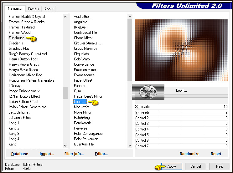 Effecten - Insteekfilters - <I.C.NET Software> - Filters Unlimited 2.0 - FunHouse - Loom