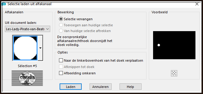 Selecties - Selectie laden/opslaan - Selectie laden uit alfkanaal : Sélection #5