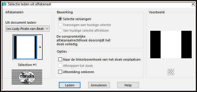 Selecties - Selectie laden/opslaan - Selectie laden uit alfakanaal : Sélection #1