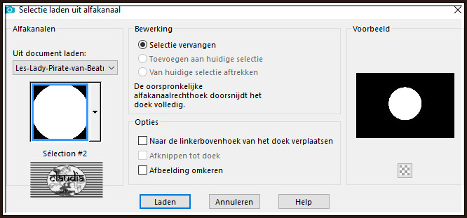 Selecties - Selectie laden/opslaan - Selectie laden uit alfakanaal : Sélection #2