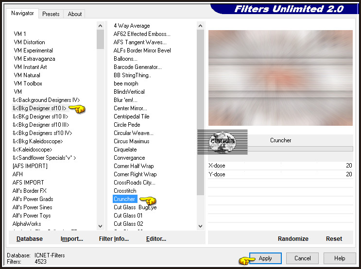 Effecten - Insteekfilters - <I.C.NET Software> - Filters Unlimited 2.0 - &<Bkg Designer sf10 I> - Cruncher