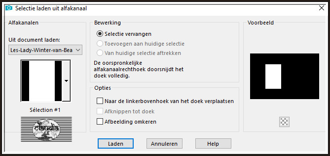 Selecties - Selectie laden/opslaan - Selectie laden uit alfkanaal : Sélection #1