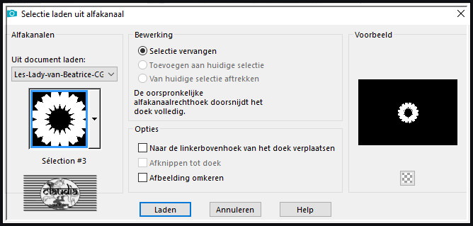 Selecties - Selectie laden/opslaan - Selectie laden uit alfakanaal : Sélection #3