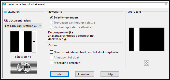 Selecties - Selectie laden/opslaan - Selectie laden uit alfakanaal : Sélection #1
