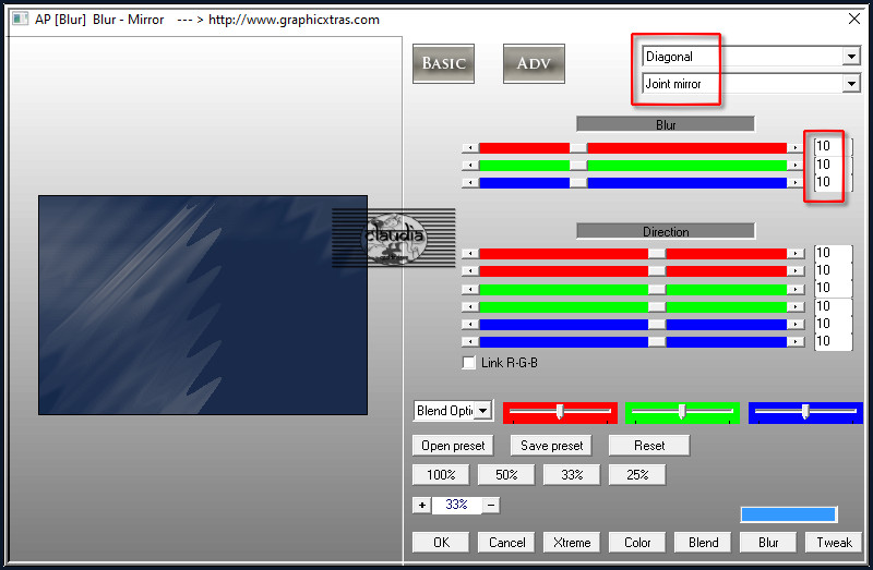 Effecten - Insteekfilters - AP [Blur] - Blur - Mirror