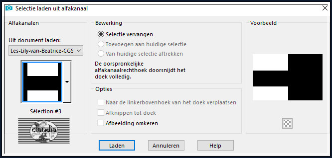 Selecties - Selectie laden/opslaan - Selectie laden uit alfakanaal : Sélection #3