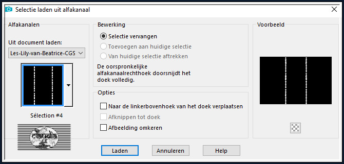 Selecties - Selectie laden/opslaan - Selectie laden uit alfakanaal : Sélection #4