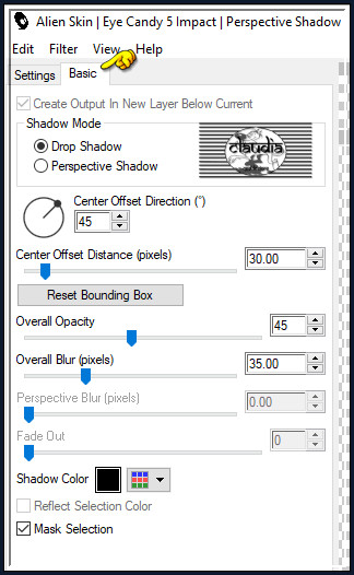 Effecten - Insteekfilters - Alien Skin Eye Candy 5 : Impact - Perspective Shadow