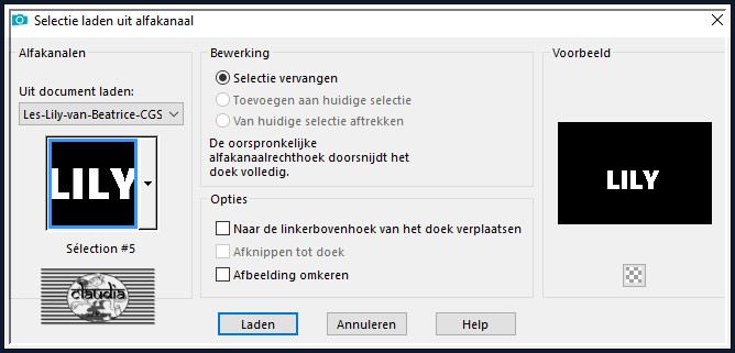 Selecties - Selectie laden/opslaan - Selectie laden uit alfakanaal : Sélection #5