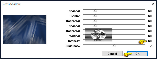 Effecten - Insteekfilters - Graphics Plus - Cross Shadow 