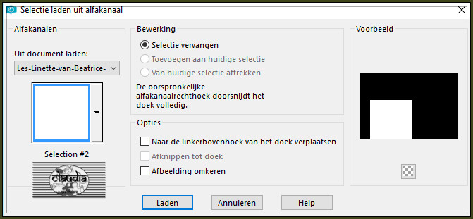 Selecties - Selectie laden/opslaan - Selectie laden uit alfakanaal : Sélection #2