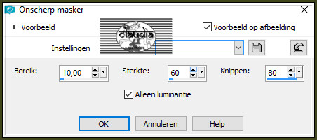 Aanpassen - Scherpte - Onscherp masker
