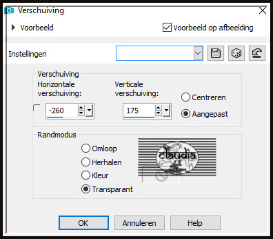 Effecten - Afbeeldingseffecten - Verschuiving :