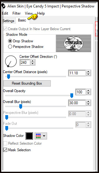 Effecten - Insteekfilters - Alien Skin Eye Candy 5 : Impact - Perspective Shadow :