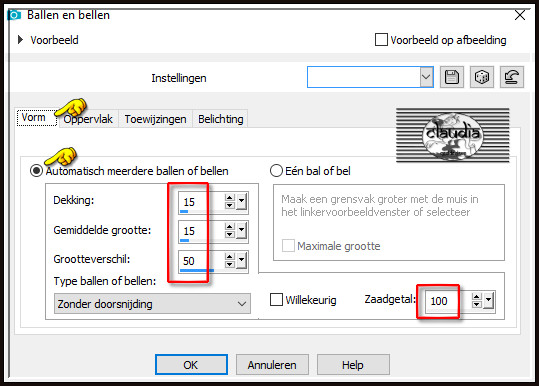 Effecten - Artistieke effecten - Ballen en Bellen :