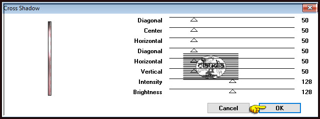 Effecten - Insteekfilters - Graphics Plus - Cross Shadow :