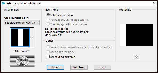 Selecties - Selectie laden/opslaan - Selectie laden uit alfkanaal : Sélection #1