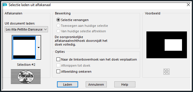 Selecties - Selectie laden/opslaan - Selectie laden uit alfakanaal : Sélection #2