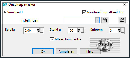 Aanpassen - Scherpte - Onscherp masker
