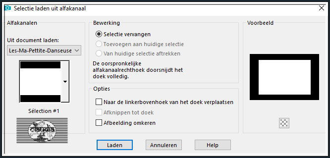 Selecties - Selectie laden/opslaan - Selectie laden uit alfakanaal : Sélection #1