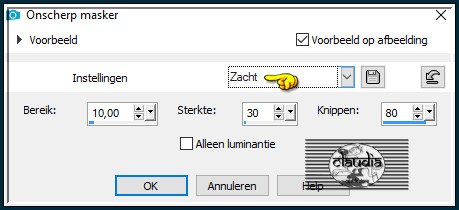 Aanpassen - Scherpte - Onscherp masker