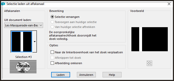 Selecties - Selectie laden/opslaan - Selectie laden uit alfakanaal : Sélection #3