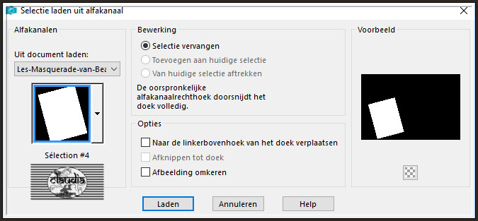 Selecties - Selectie laden/opslaan - Selectie laden uit alfakanaal : Sélection #4