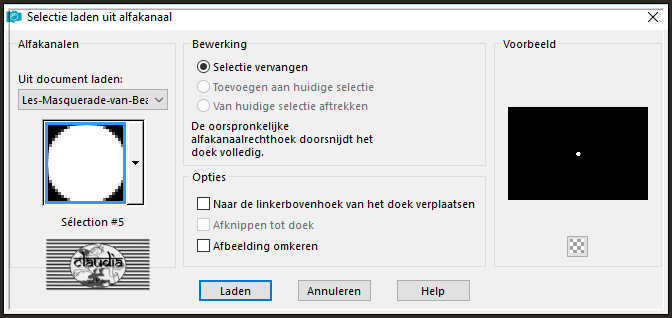 Selecties - Selectie laden/opslaan - Selectie laden uit alfakanaal : Sélection #5