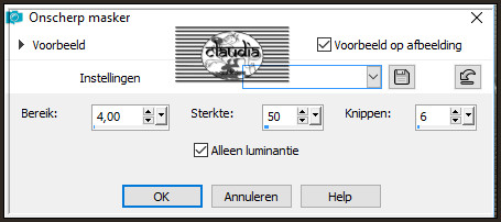 Aanpassen - Scherpte - Onscherp masker