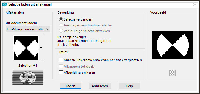 Selecties - Selectie laden/opslaan - Selectie laden uit alfakanaal : Sélection #1