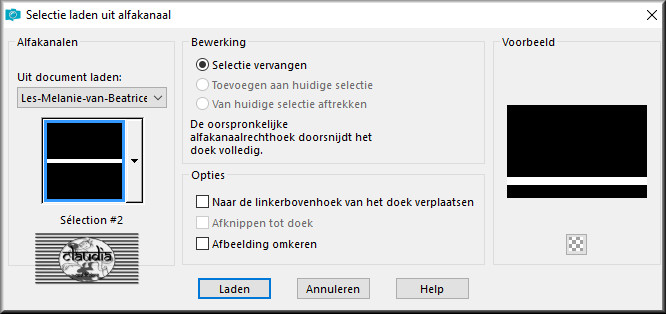 Selecties - Selectie laden/opslaan - Selectie laden uit alfakanaal : Sélection #2