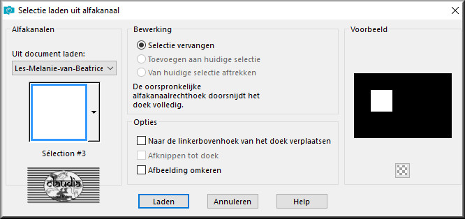 Selecties - Selectie laden/opslaan - Selectie laden uit alfakanaal : Sélection #3