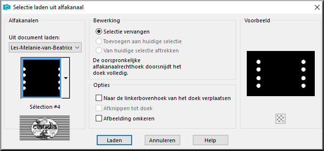 Selecties - Selectie laden/opslaan - Selectie laden uit alfakanaal : Sélection #4