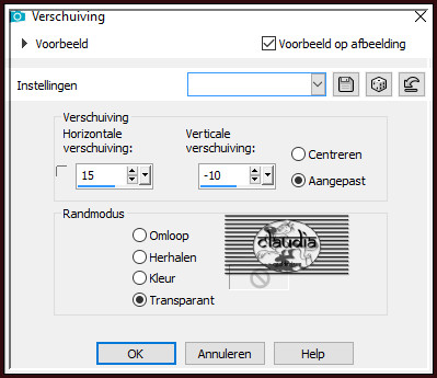 Effecten - Afbeeldingseffecten - Verschuiving