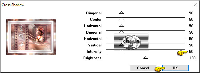 Effecten - Insteekfilters - Graphics Plus - Cross Shadow