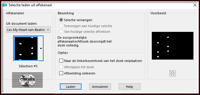 Selecties - Selectie laden/opslaan - Selectie laden uit alfakanaal : Sélection #5