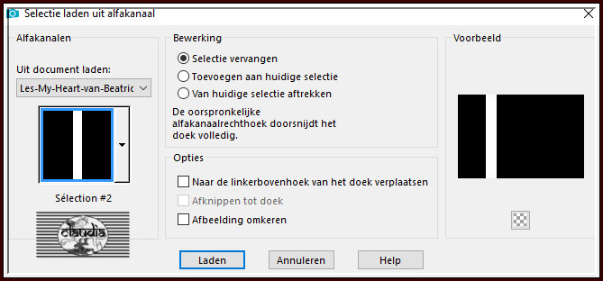 Selecties - Selectie laden/opslaan - Selectie laden uit alfakanaal : Sélection #2