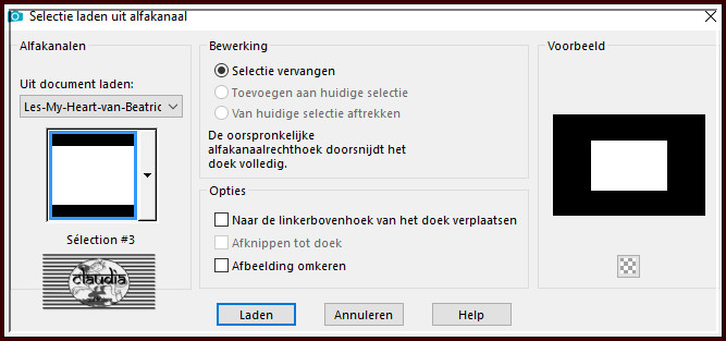 Selecties - Selectie laden/opslaan - Selectie laden uit alfakanaal : Sélection #3