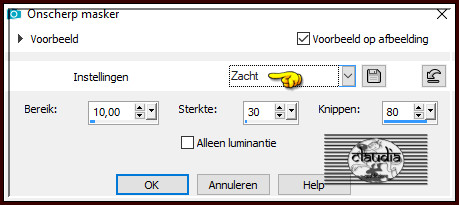 Aanpassen - Scherpte - Onscherp masker