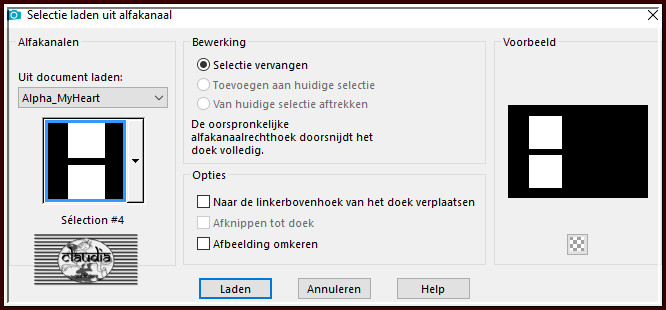 Selecties - Selectie laden/opslaan - Selectie laden uit alfakanaal : Sélection #4