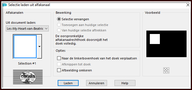 Selecties - Selectie laden/opslaan - Selectie laden uit alfakanaal : Sélection #1