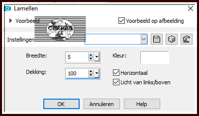 Effecten - Textuureffecten - Lamellen