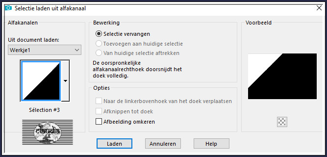 Selecties - Selectie laden/opslaan - Selectie laden uit alfakanaal : Sélection #3
