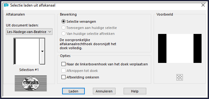 Selecties - Selectie laden/opslaan - Selectie laden uit alfakanaal : Sélection #1