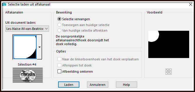 Selecties - Selectie laden/opslaan - Selectie laden uit alfakanaal : Sélection #4