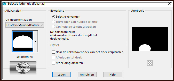 Selecties - Selectie laden/opslaan - Selectie laden uit alfakanaal : Sélection #5