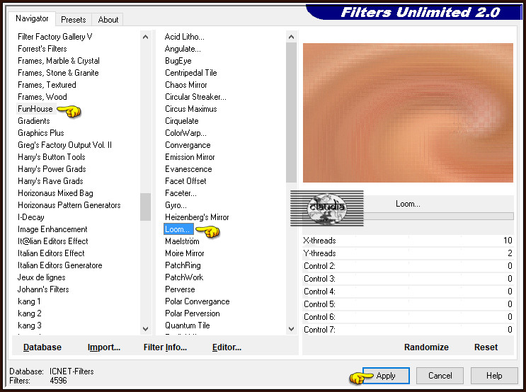 Effecten - Insteekfilters - <I.C.NET Software> - Filters Unlimited 2.0 - FunHouse - Loom