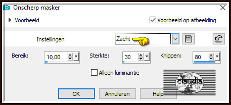 Aanpassen - Scherpte - Onscherp masker